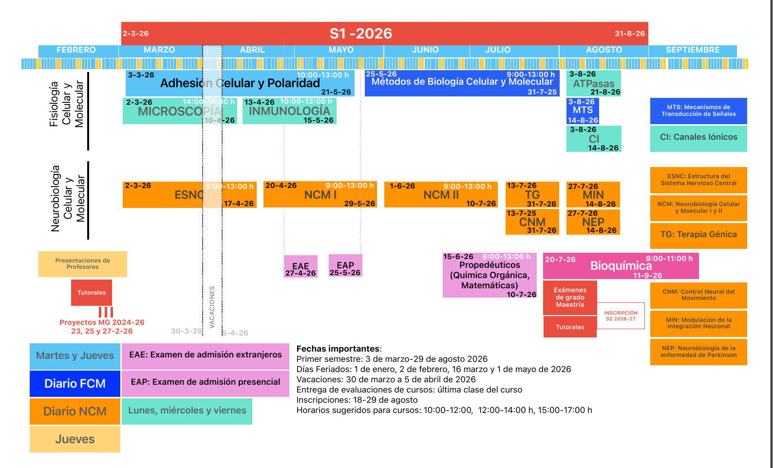 Calendario S1-2026